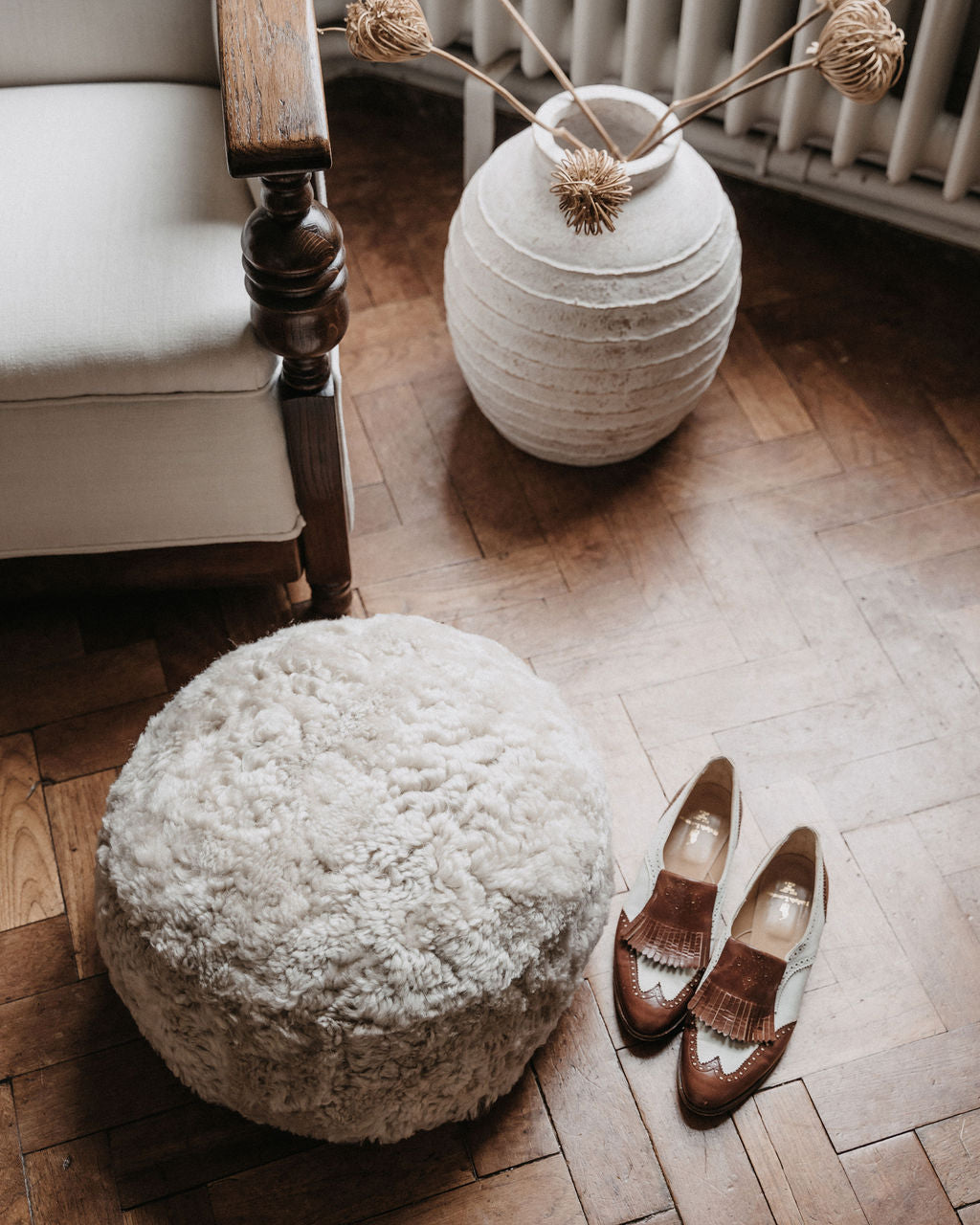 Sheepskin Footstool